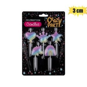 Candle birthday shapes rainbow astd 3cm