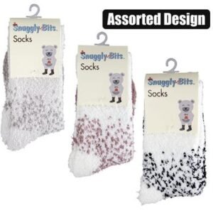 Socks adult fluffy scatter design asstd