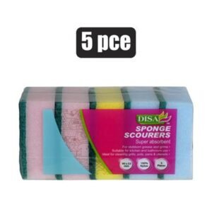 Scourer foam green pad 5pc rainbow